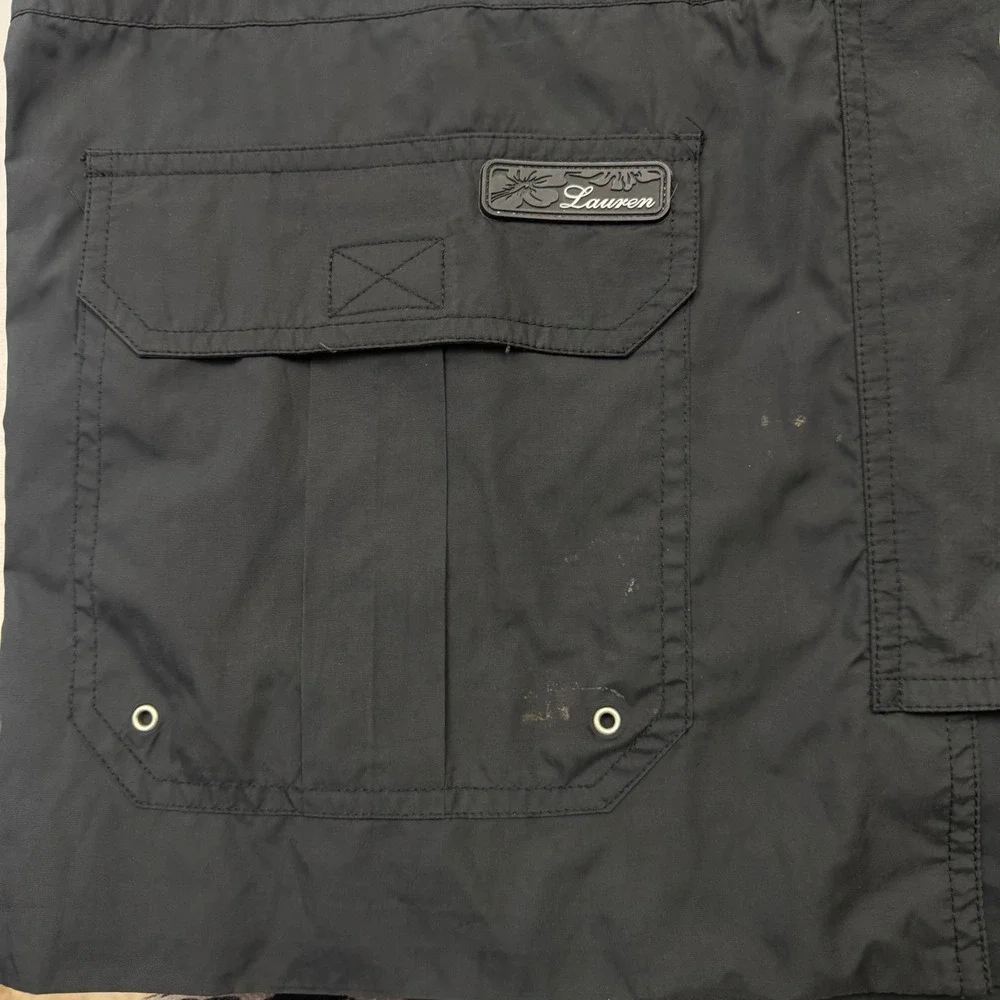 Ralph Lauren Rain Jacket Medium Dry Goods Black Lobster Claw Hooded Utility